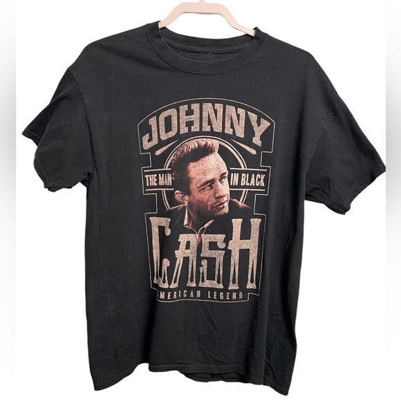 Johnny Cash The Man in Black American Legend Black T-Shirt size XL - Picture 1 of 5
